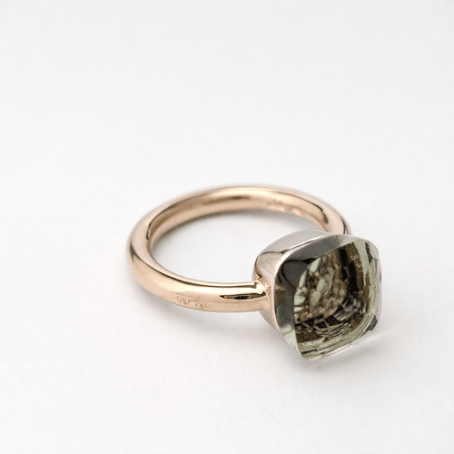 Bague 51 Pomellato Nudo - Bague en or rose 18 carats et quartz prasiolite 58 Facettes 35135