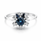 Bague Bague florale en or blanc 14K avec saphir et diamants 58 Facettes 50438