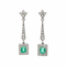 Boucles d'oreilles Boucles d'oreilles Art déco - Pendantes en platine, émeraude colombienne et diamants 58 Facettes 50441