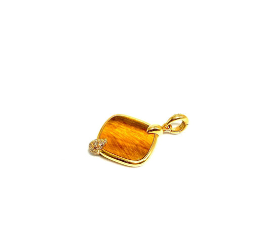 Pendentif Pomellato Ritratto - Pendentif en or rose 18K, œil de tigre et diamants 58 Facettes BO/260126