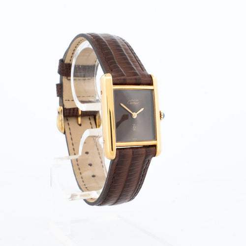 Montre Cartier Tank Must - Montre SM en vermeil, cadran œil de tigre 58 Facettes 1