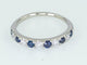 Bague 55 Bague entourage - Or blanc 14 ct avec diamants et saphir naturels 58 Facettes AR55