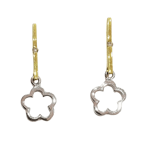 Boucles d'oreilles Boucles d’oreilles - Diamants taille brillant en or blanc et jaune 18k 58 Facettes PE73