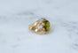 Bague 53 Bague cocktail fleur en or rose 18 ct, péridot et diamants 58 Facettes