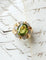 Bague 53 Bague cocktail fleur en or rose 18 ct, péridot et diamants 58 Facettes