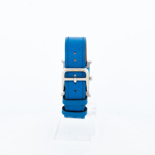 Montre Hermès Heure H - Montre SM en acier, cadran bleu arabe 58 Facettes 1