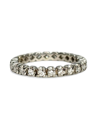 Bague 53 Alliance tour complet en or blanc 18K et diamants 0,70 ct 58 Facettes 1765