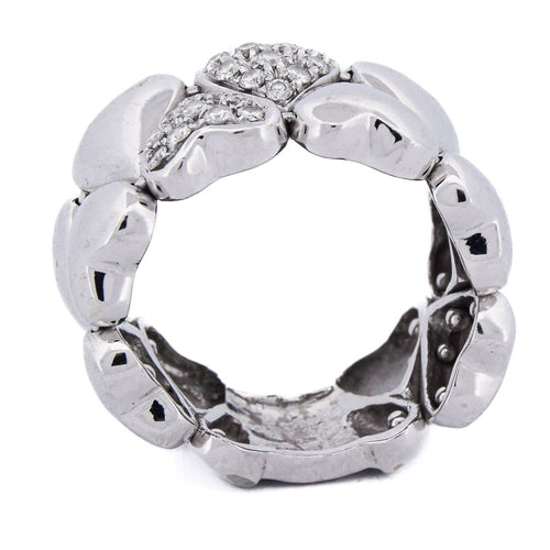 Bague 53 Bague vintage en or blanc 18 ct avec diamants 58 Facettes AN432 (00519)