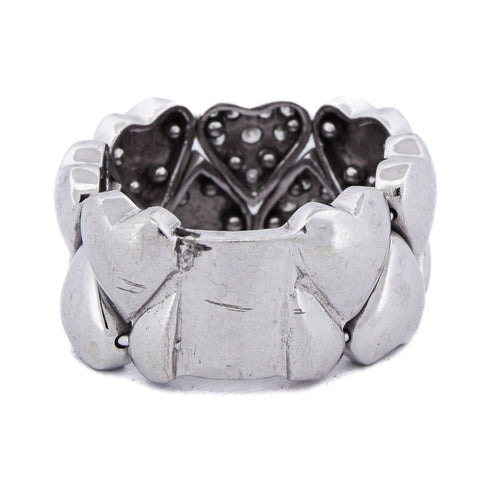 Bague 53 Bague vintage en or blanc 18 ct avec diamants 58 Facettes AN432 (00519)