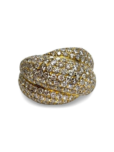 Bague 56 Bague en or jaune 18K sertie de diamants 5,16 ct 58 Facettes 1794