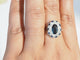 Bague 62 Bague Pompadour - Saphir 1,80 ct et diamants en or blanc 18 K 58 Facettes 33680