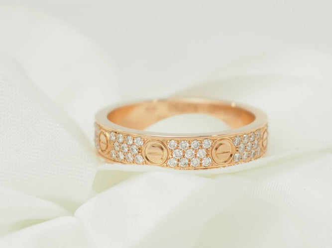 Bague 52 Cartier Love - Bague PM en or rose 18k et diamants 0,31 ct 58 Facettes 33709