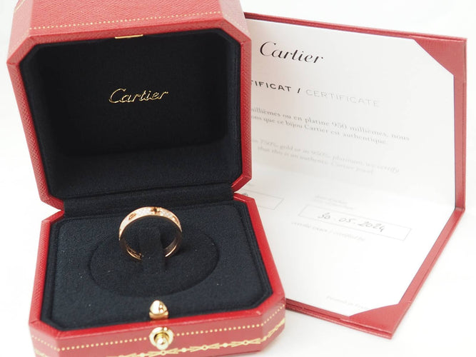 Bague 52 Cartier Love - Bague PM en or rose 18k et diamants 0,31 ct 58 Facettes 33709