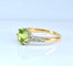Bague 51 Bague en or jaune 18 carats au péridot et diamants 58 Facettes AB699