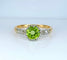 Bague 51 Bague en or jaune 18 carats au péridot et diamants 58 Facettes AB699