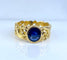 Bague 55 Bague en or jaune 18 carats avec saphir 58 Facettes AB701