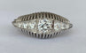 Bague 58 Art déco - Bague solitaire vintage en or blanc 18 ct et diamants 58 Facettes ring