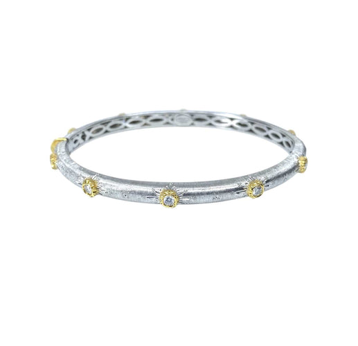 Bracelet Bracelet jonc ouvrant - Bracelet en or blanc 18 carats et diamants 58 Facettes AB703