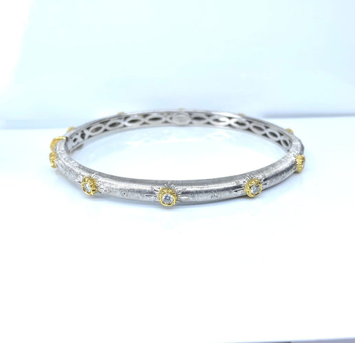 Bracelet Bracelet jonc ouvrant - Bracelet en or blanc 18 carats et diamants 58 Facettes AB703