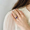 Bague 54 Bague bandeau trilogie d’améthystes en or jaune 18K 58 Facettes LMB-339