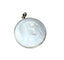 Pendentif Médaille Vierge en nacre et or blanc 18 carats, 26,5 mm 58 Facettes AB697