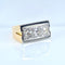 Bague 48 Bague Tank tête de chien en or 18 carats et platine, diamants 58 Facettes AB694
