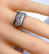 Bague 48 Bague Tank tête de chien en or 18 carats et platine, diamants 58 Facettes AB694