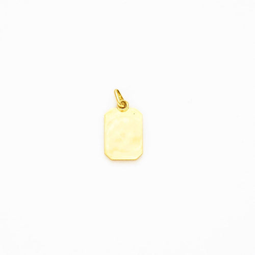 Pendentif Augis - Médaille d’amour rectangulaire en or jaune, rubis synthétiques 58 Facettes LMB-338