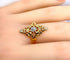 Bague 56 Bague marquise en or jaune 18 carats avec diamant et perles 58 Facettes AB704