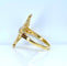 Bague 56 Bague marquise en or jaune 18 carats avec diamant et perles 58 Facettes AB704