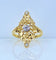 Bague 56 Bague marquise en or jaune 18 carats avec diamant et perles 58 Facettes AB704