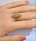 Bague 56 Bague marquise en or jaune 18 carats avec diamant et perles 58 Facettes AB704