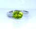 Bague 51 Bague en or blanc 18 carats au péridot 1,79 ct 58 Facettes AB700