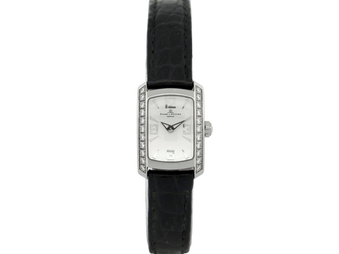 Montre Baume et Mercier Hampton - Montre femme quartz en acier et diamants 26 mm 58 Facettes 273980