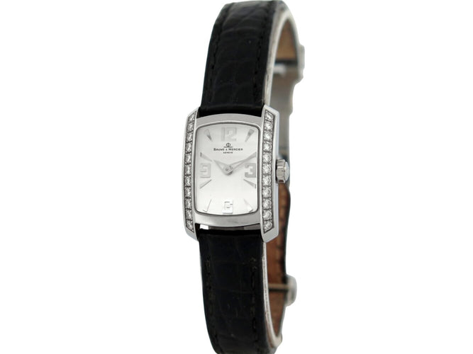 Montre Baume et Mercier Hampton - Montre femme quartz en acier et diamants 26 mm 58 Facettes 273980