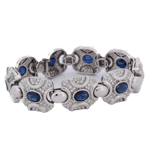 Bracelet Bracelet vintage - en or blanc 18 ct avec saphirs et diamants 58 Facettes BR6 (00979)