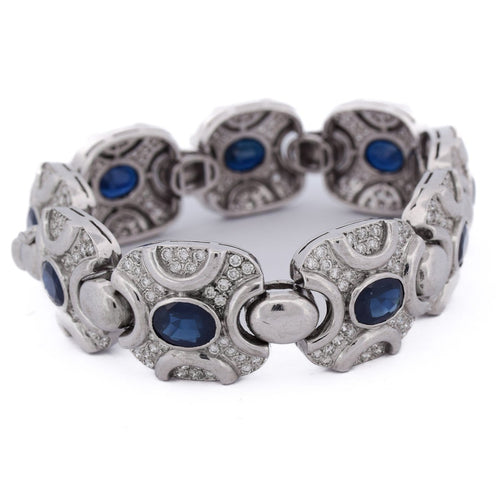 Bracelet Bracelet vintage - en or blanc 18 ct avec saphirs et diamants 58 Facettes BR6 (00979)