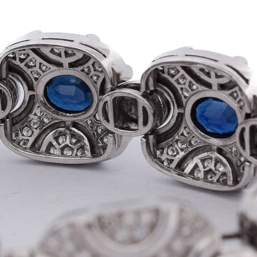 Bracelet Bracelet vintage - en or blanc 18 ct avec saphirs et diamants 58 Facettes BR6 (00979)