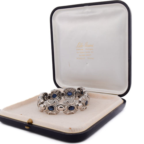 Bracelet Bracelet vintage - en or blanc 18 ct avec saphirs et diamants 58 Facettes BR6 (00979)