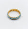 Bague 56 Bague jonc vintage - motifs cannelés en or jaune 18k et émail bleu ciel 58 Facettes A06938