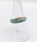 Bague 56 Bague jonc vintage - motifs cannelés en or jaune 18k et émail bleu ciel 58 Facettes A06938