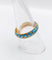 Bague 56 Bague jonc vintage - motifs cannelés en or jaune 18k et émail bleu ciel 58 Facettes A06938