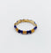 Bague 55 Bague jonc vintage style bambou en or 14k et émail bleu 58 Facettes A06939