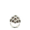 Bague 52 Bague dôme en or gris 18 kt sertie de diamants blancs et bruns 58 Facettes Bague