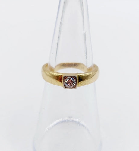 Bague 49 Bague chevalière Art déco en or jaune 18k et diamant 58 Facettes A06943