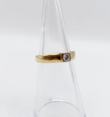 Bague 49 Bague chevalière Art déco en or jaune 18k et diamant 58 Facettes A06943