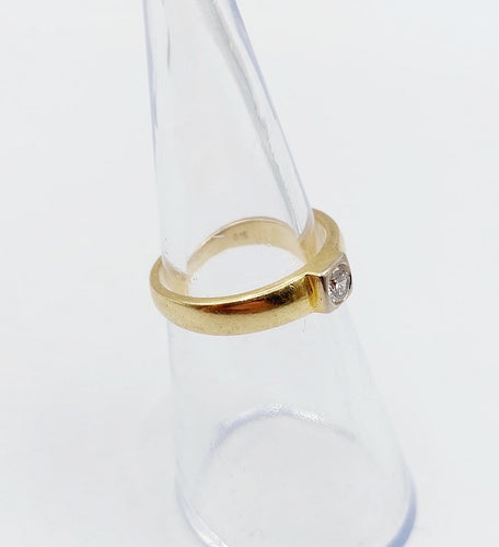 Bague 49 Bague chevalière Art déco en or jaune 18k et diamant 58 Facettes A06943