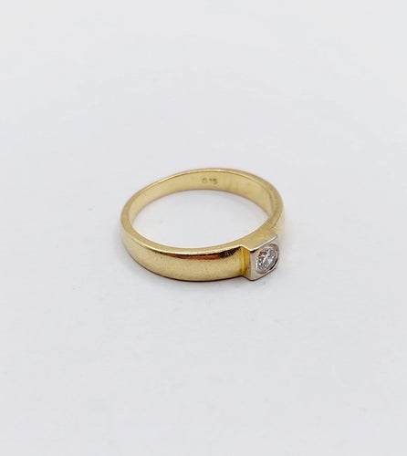 Bague 49 Bague chevalière Art déco en or jaune 18k et diamant 58 Facettes A06943