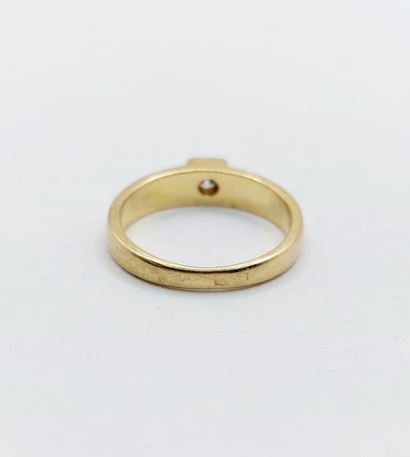 Bague 49 Bague chevalière Art déco en or jaune 18k et diamant 58 Facettes A06943