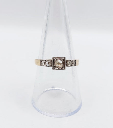Bague 56 Bague Art déco en or 18k et platine avec diamants 58 Facettes A06946